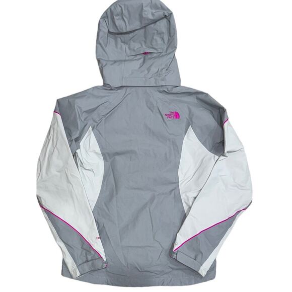 THE NORTH FACE Size Small S Women’s Gray Pink HyVent Hooded Jacket Windbreaker - Picture 8 of 10